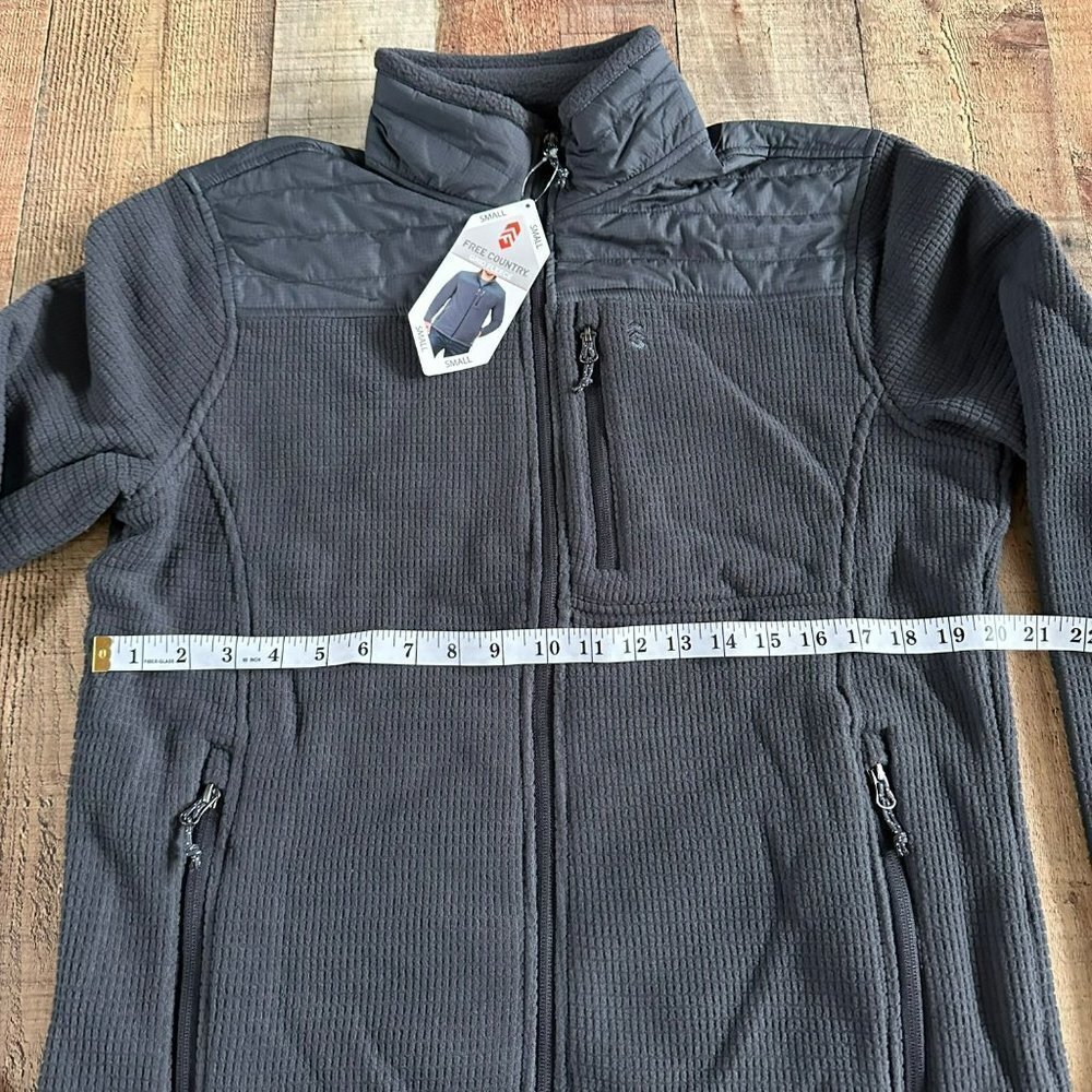 Free Country Dark Grey warm grid fleece zip up jacket men's small - Picture 7 of 8